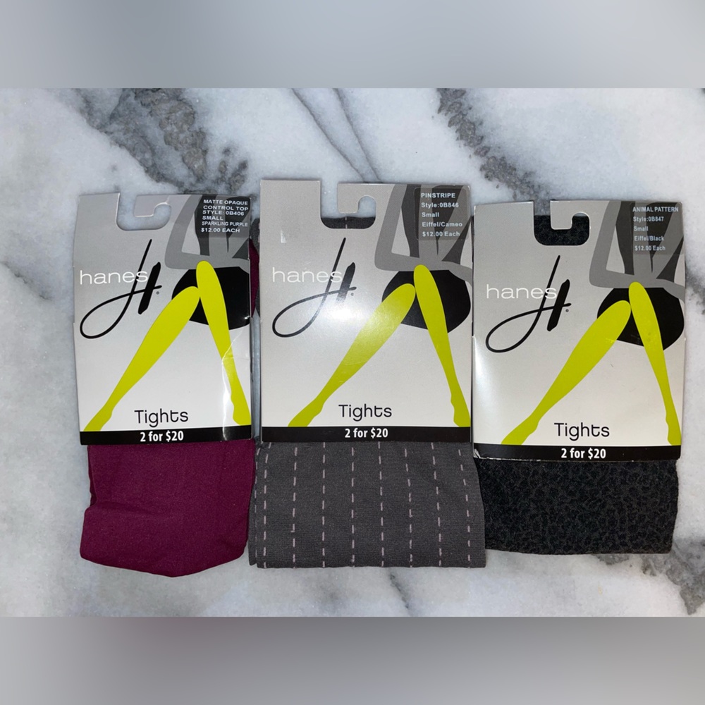 Hanes Tights - Maroon, Animal print  and Gray